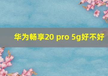 华为畅享20 pro 5g好不好